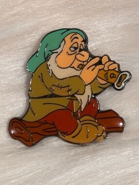 Disney Snow White Dwarf Sleepy Playing a Fish Shaped Flute Vintage